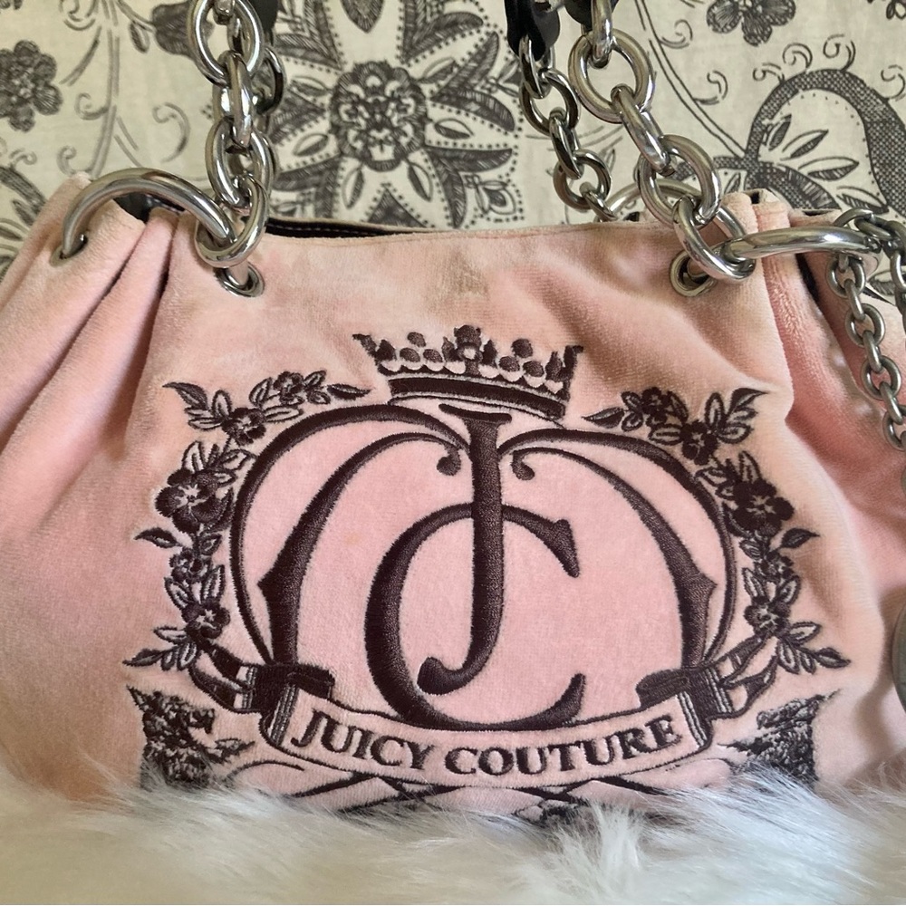Juicy Couture Velour Pink Hobo Bag
